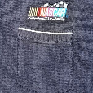 Kudzu Vintage Nascar Mens Polo Shirt Pocket Navy Medium New